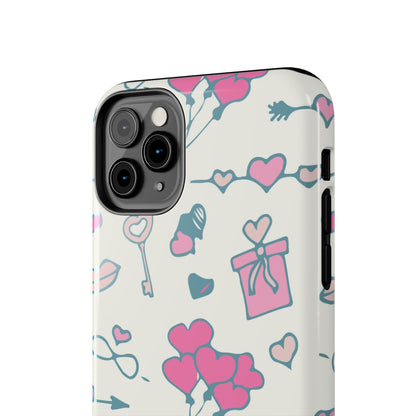 Pink seamless pattern with cute love doodles Tough Phone Cases