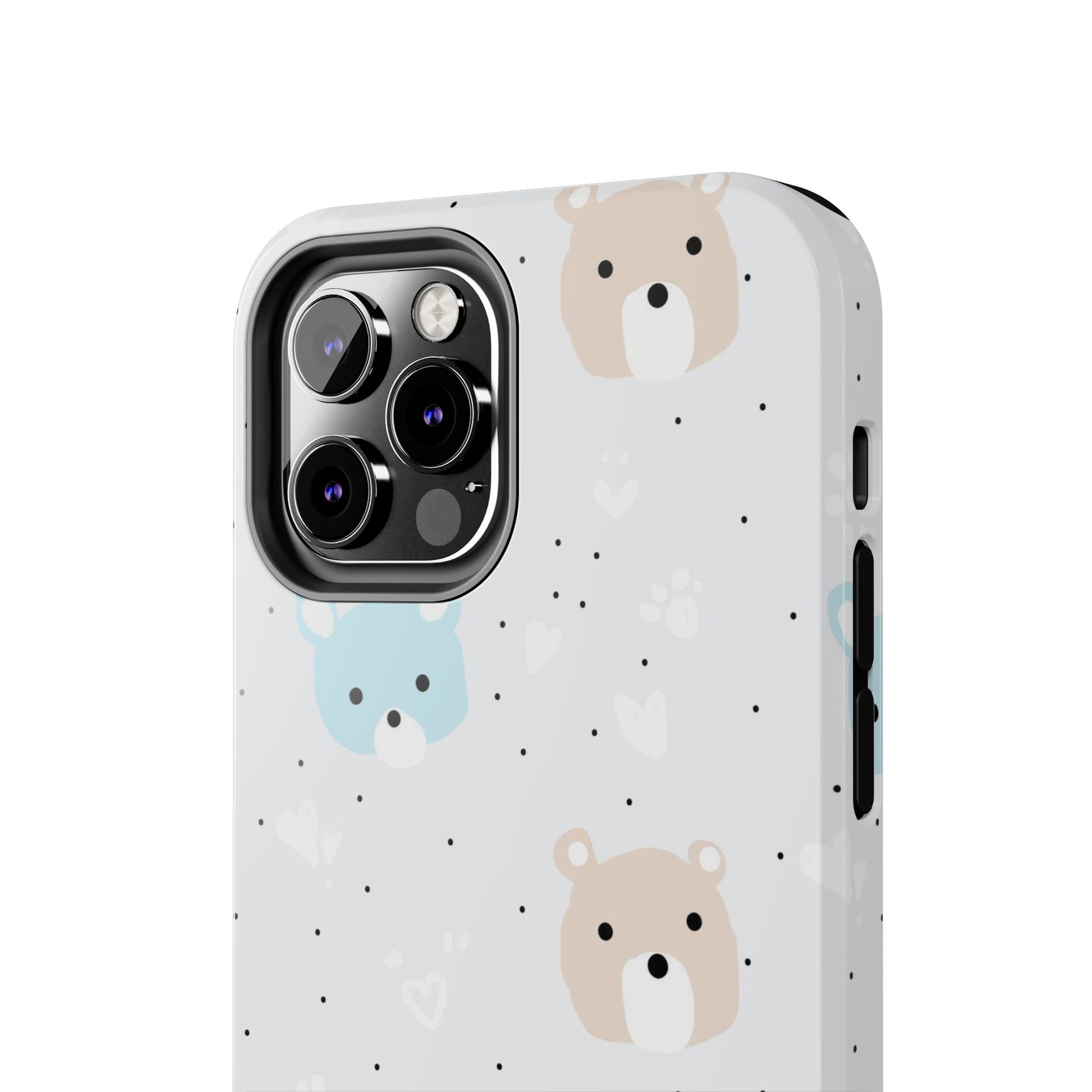 Seamless Pattern with Cute Cartoon Bear Face Tough Phone Cases