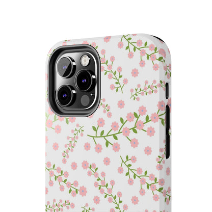 Seamless pattern green branches with blooming Tough Phone Cases