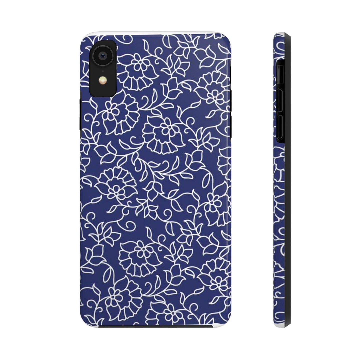 Outline Floral Pattern Tough Phone Cases iPhone XR