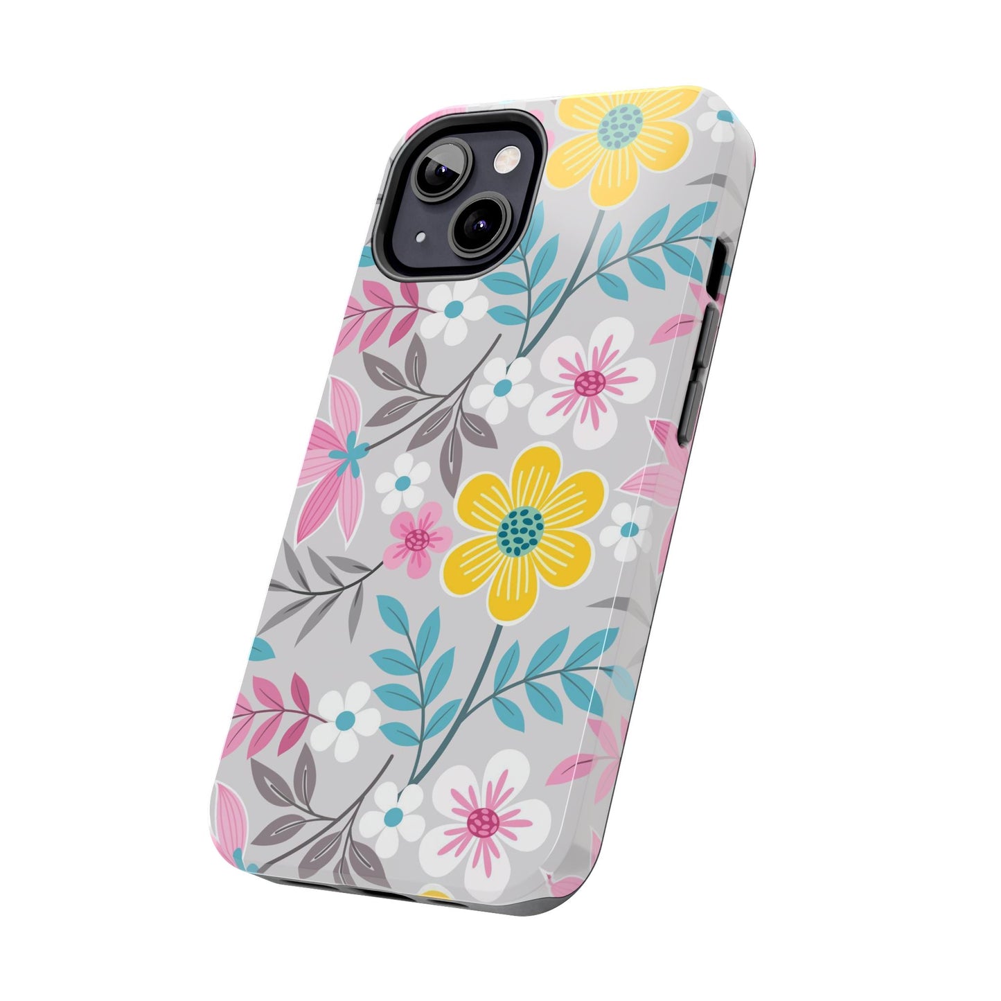 Colorful flowers and leaf Tough Phone Cases