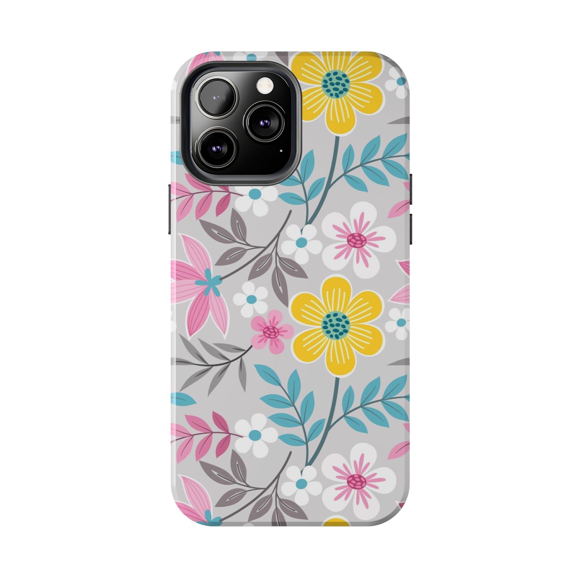 Colorful flowers and leaf Tough Phone Cases