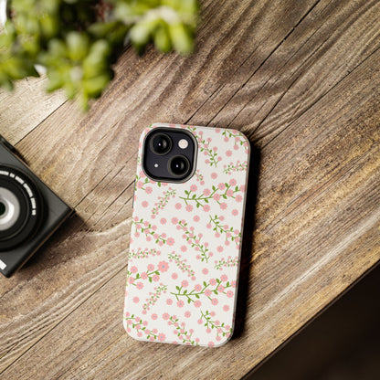 Seamless pattern green branches with blooming Tough Phone Cases