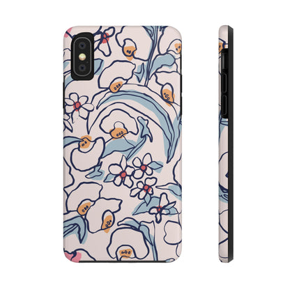 hand-drawn flower sketch Tough Phone Cases iPhone XS