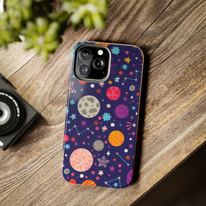 Seamless pattern with colorful space with planets Tough Phone Cases