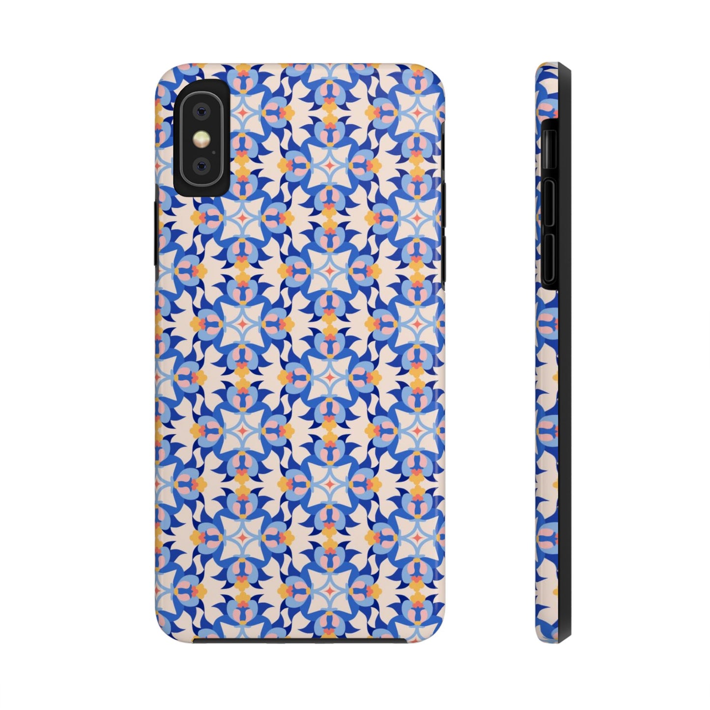 Floral Tile Pattern Tough Phone Cases iPhone X