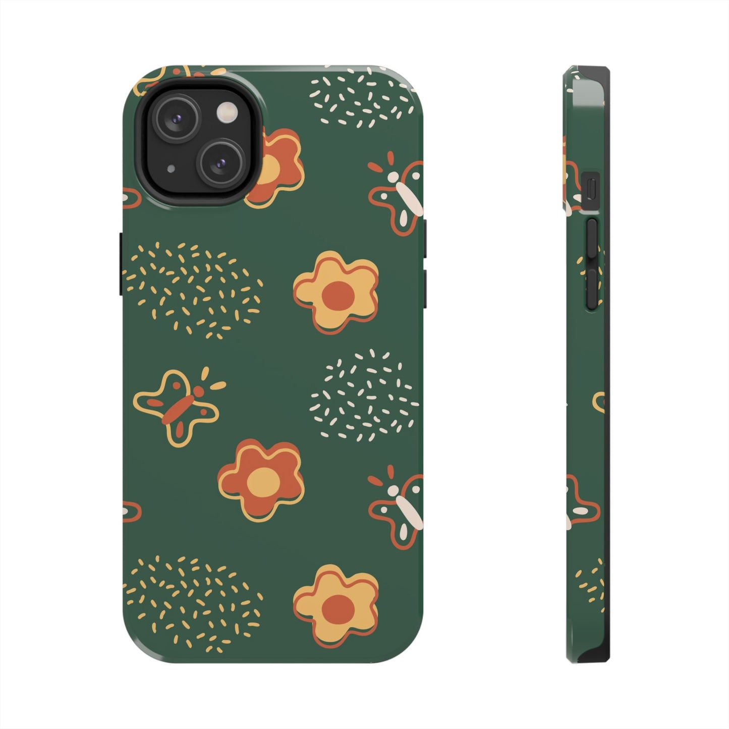 Seamless pattern with flowers and butterflies Tough Phone Cases iPhone 14 Plus