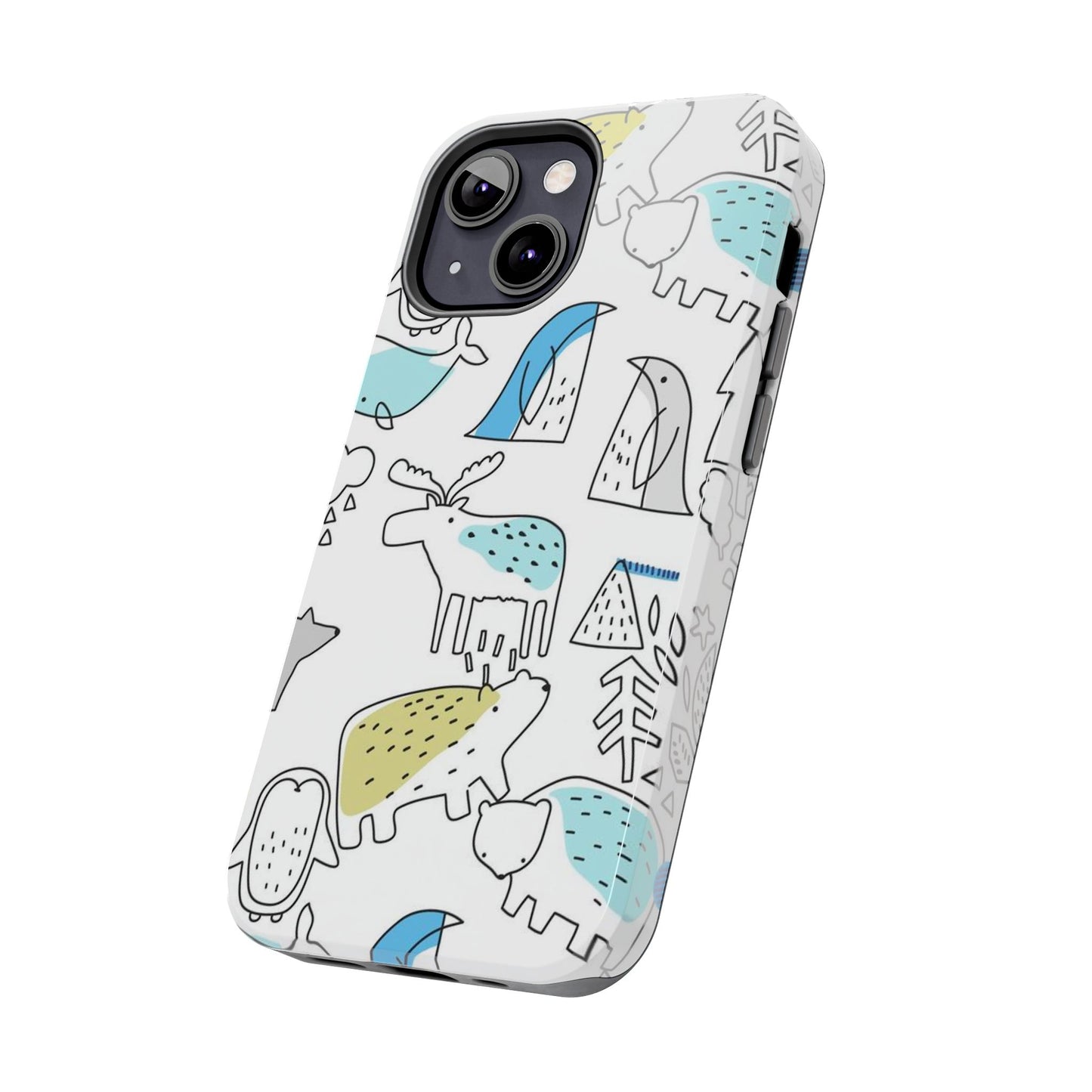 Fine Line animal pattern Tough Phone Cases