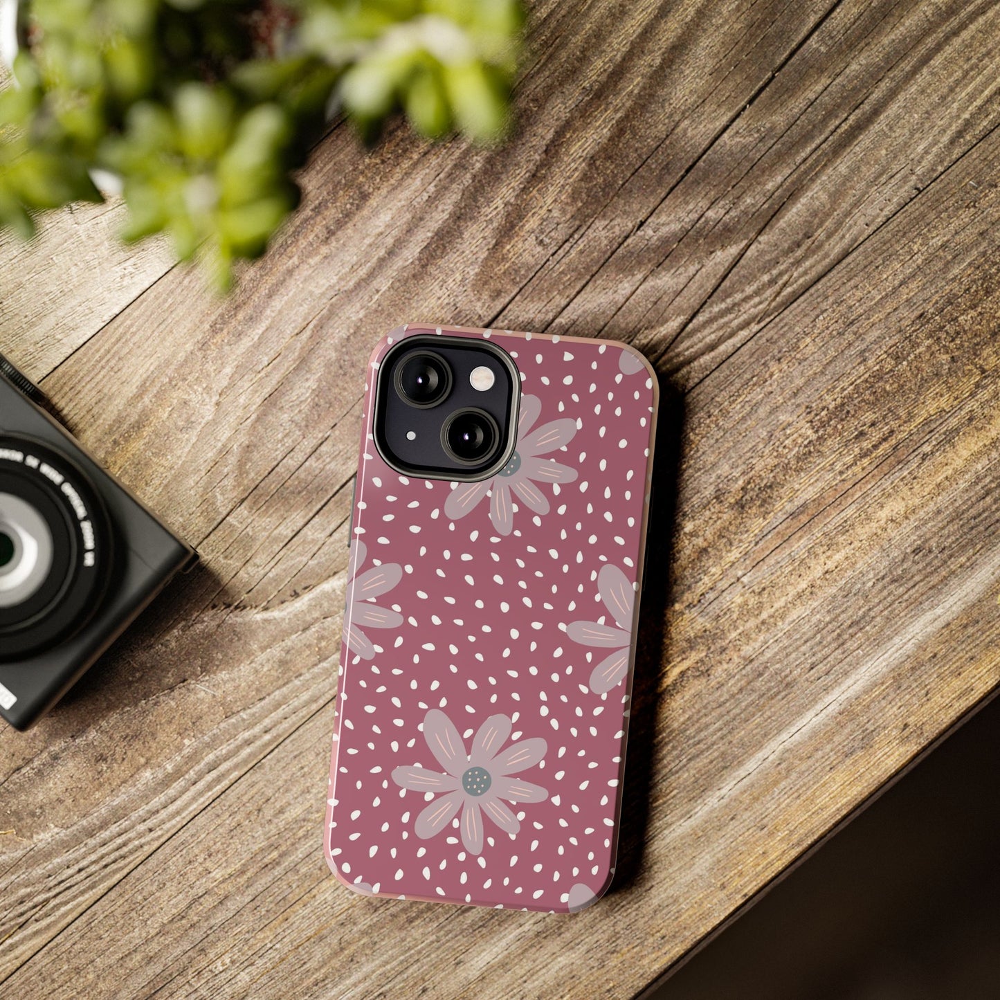 Vintage ditsy seamless pattern on dots Tough Phone Cases