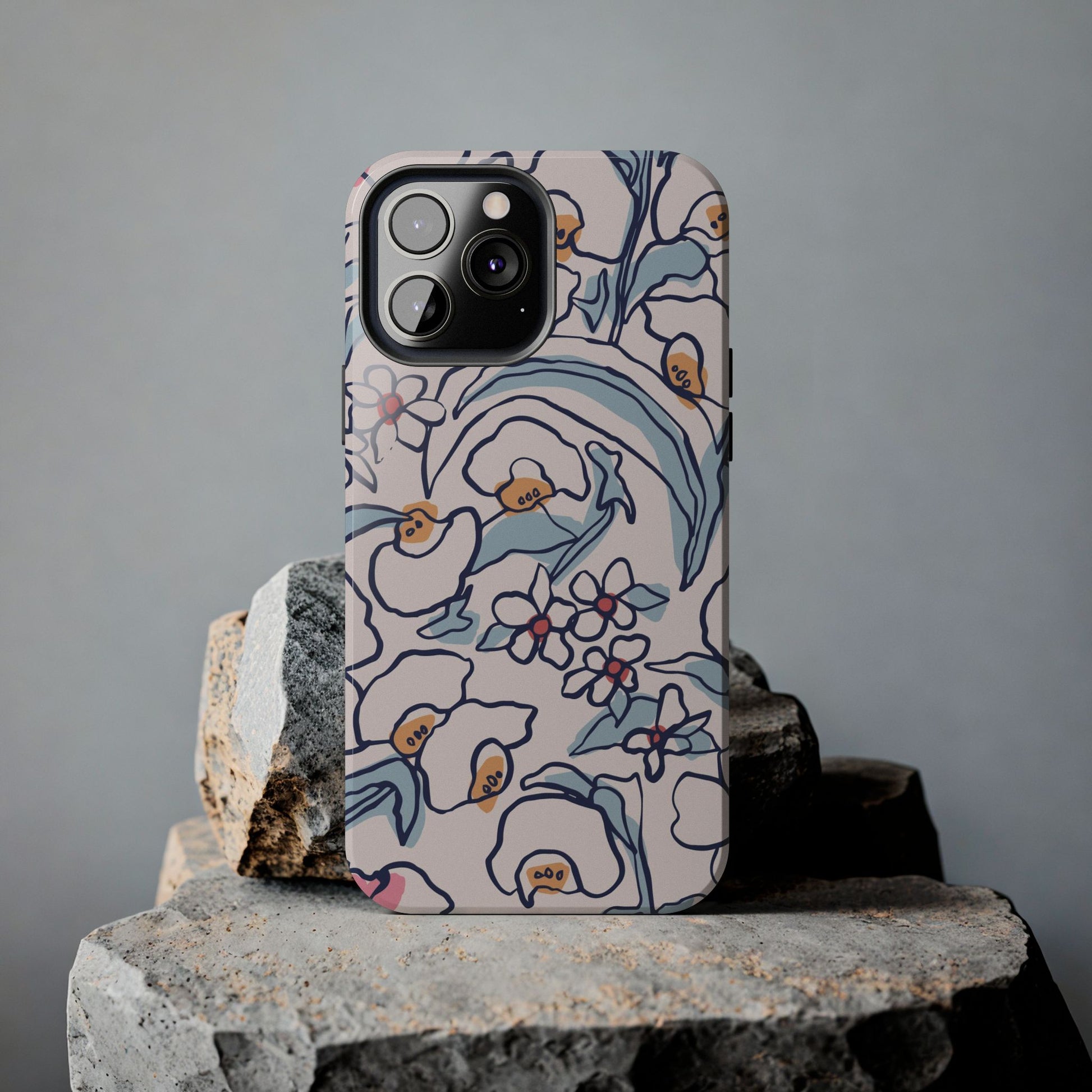 hand-drawn flower sketch Tough Phone Cases