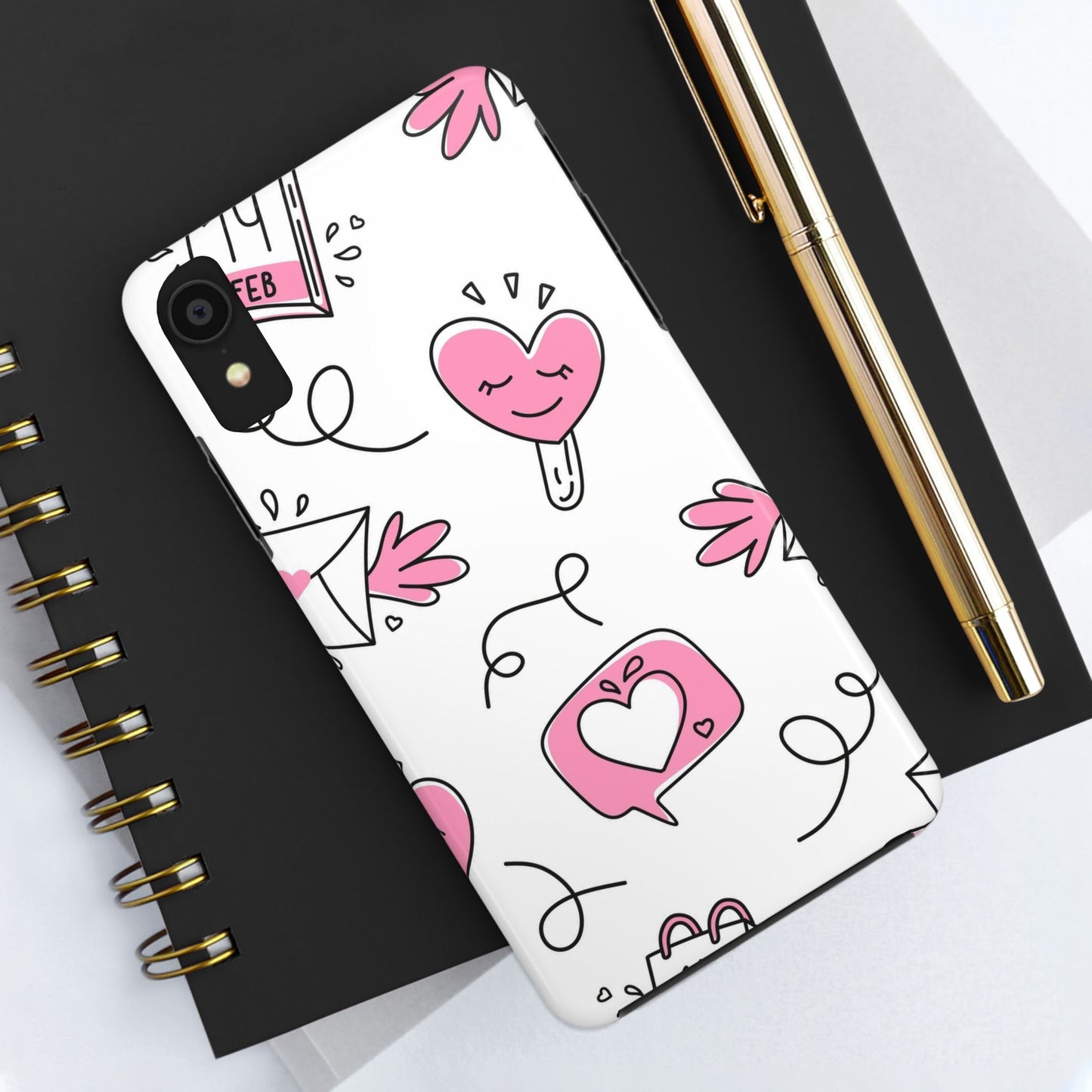 Seamless pattern of valentines calendars Tough Phone Cases