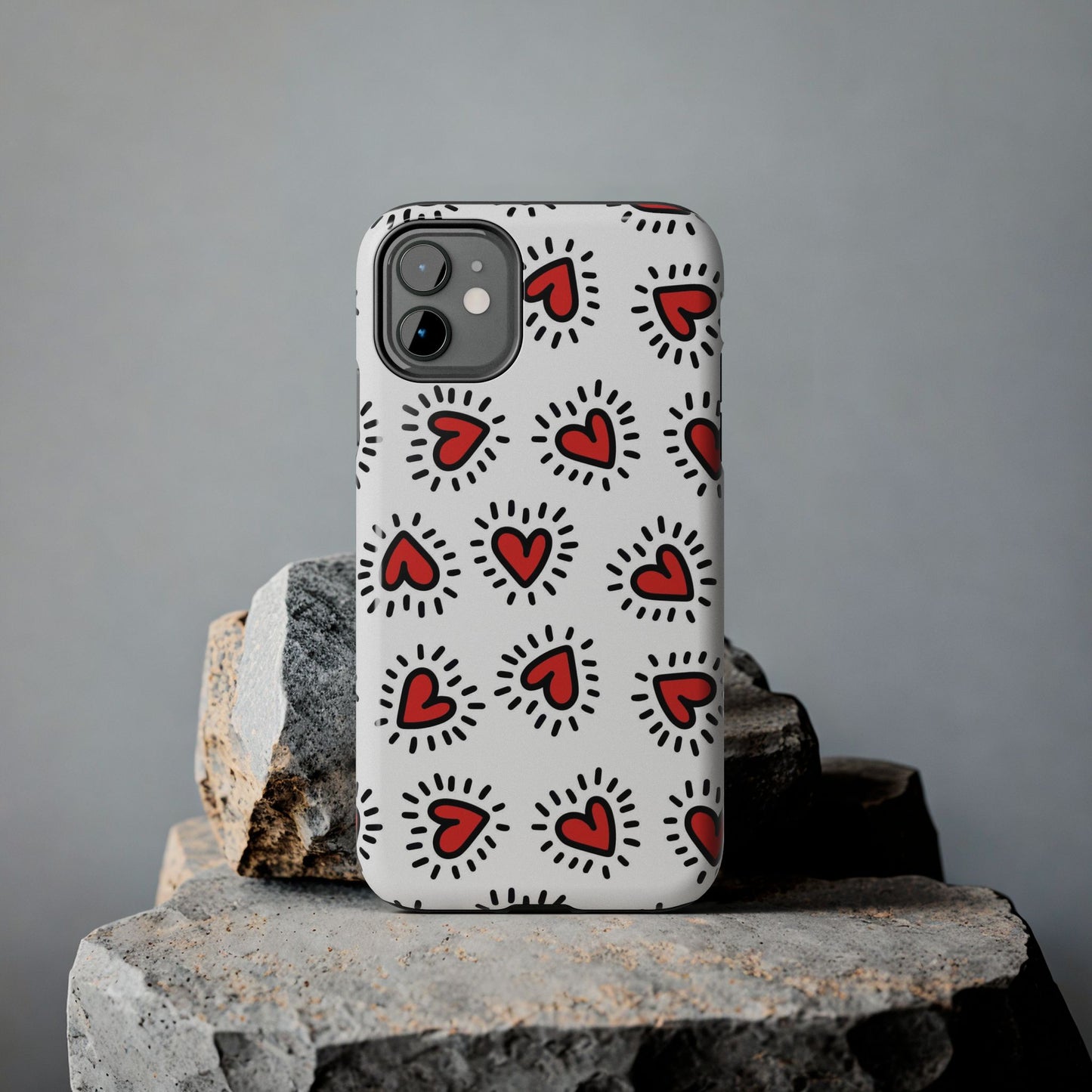 seamless pattern of Red hearts Tough Phone Cases