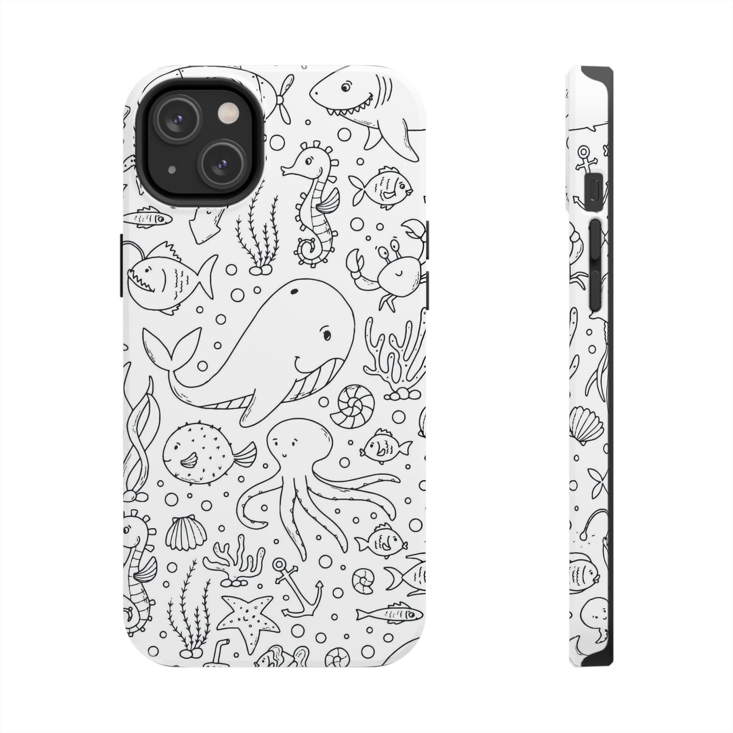 monochrome seamless pattern Tough Phone Cases iPhone 14 Plus