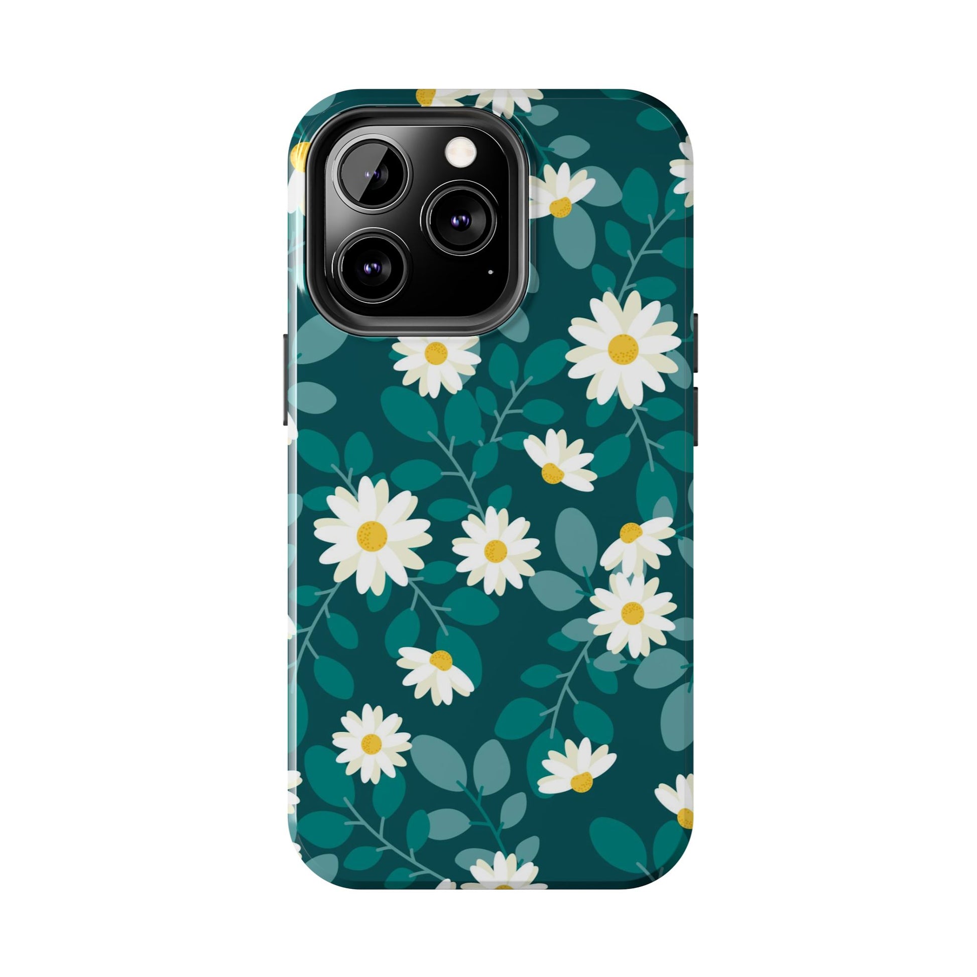 cute white daisy flower flat style seamless pattern Tough Phone Cases