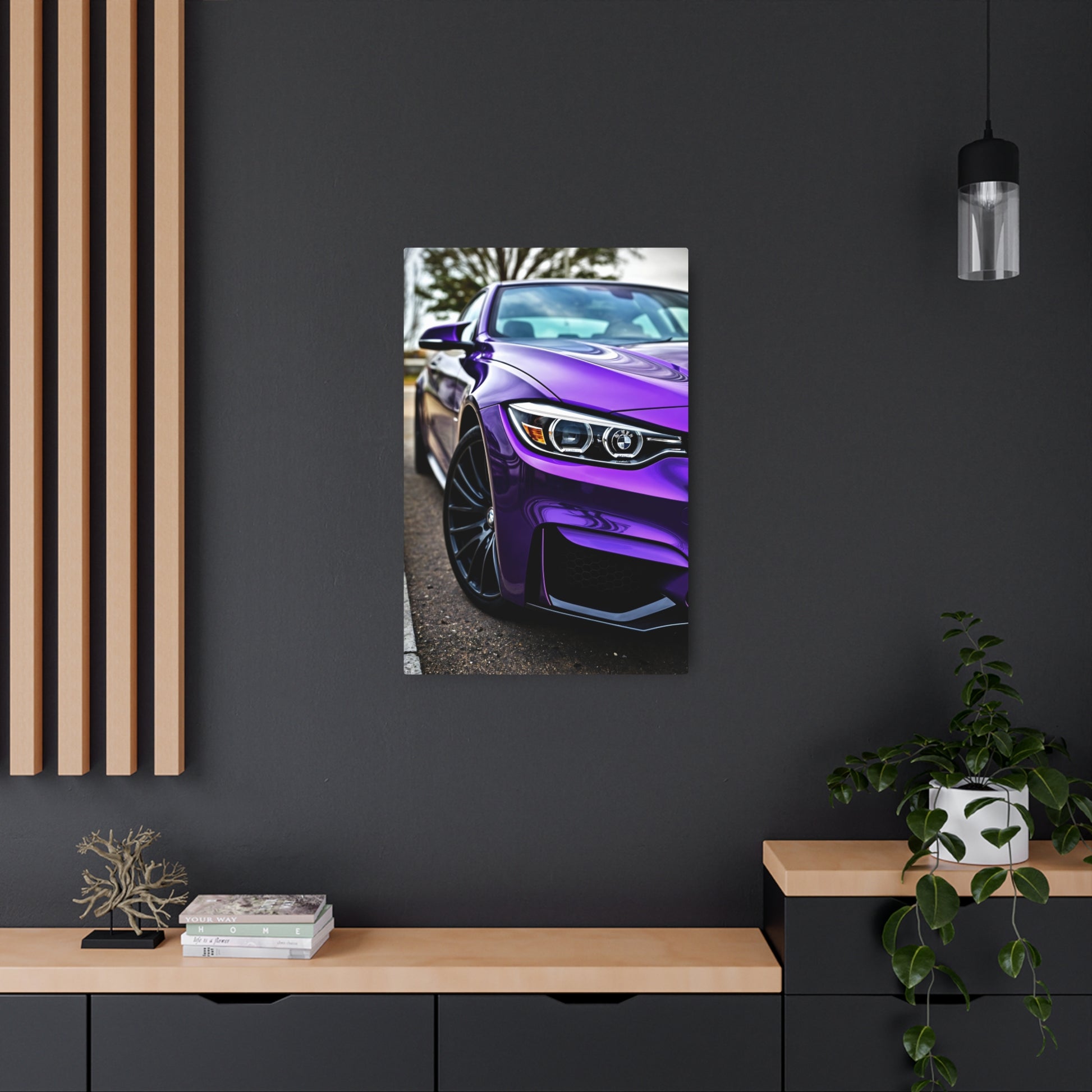 Stunning Purple Car Metal Sign - Perfect Wall Decor for Car Enthusiasts