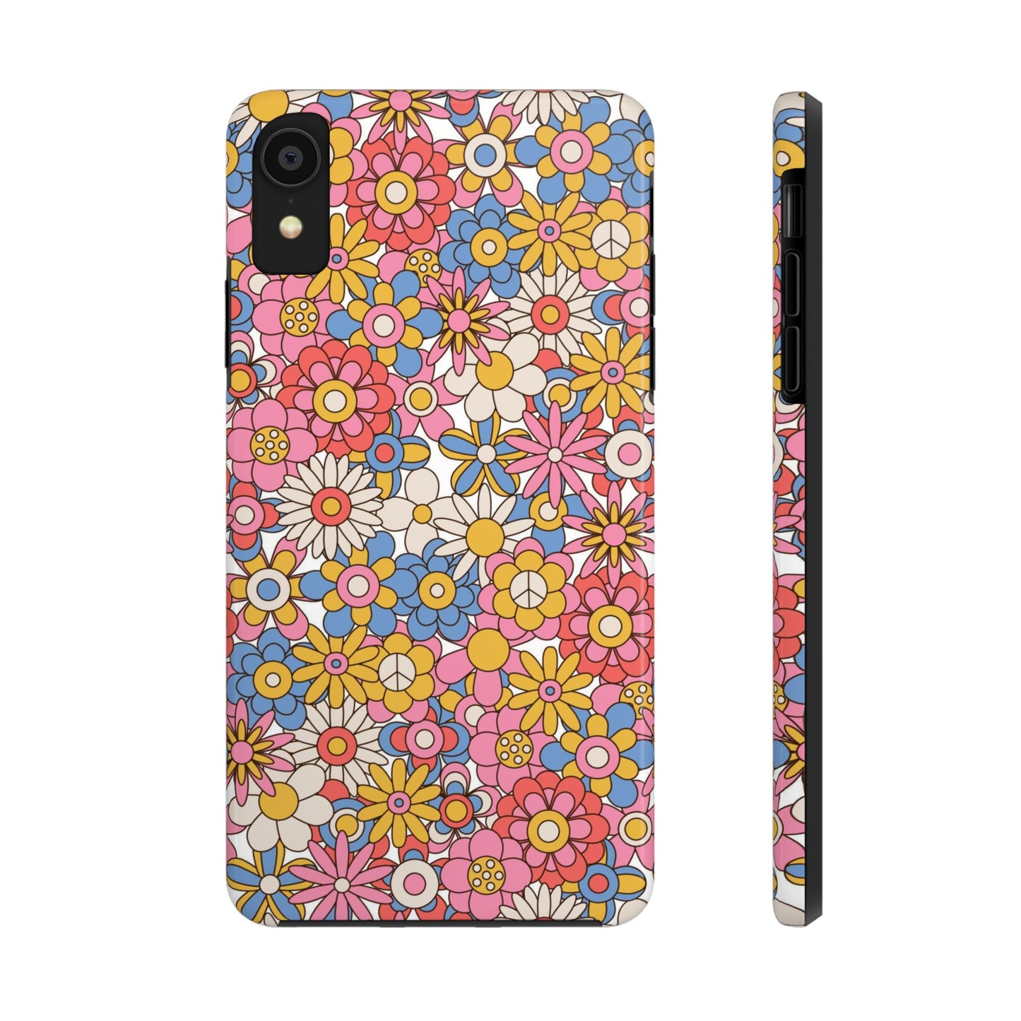 60s and 70s retro vintage flowers seamless Tough Phone Cases iPhone XR