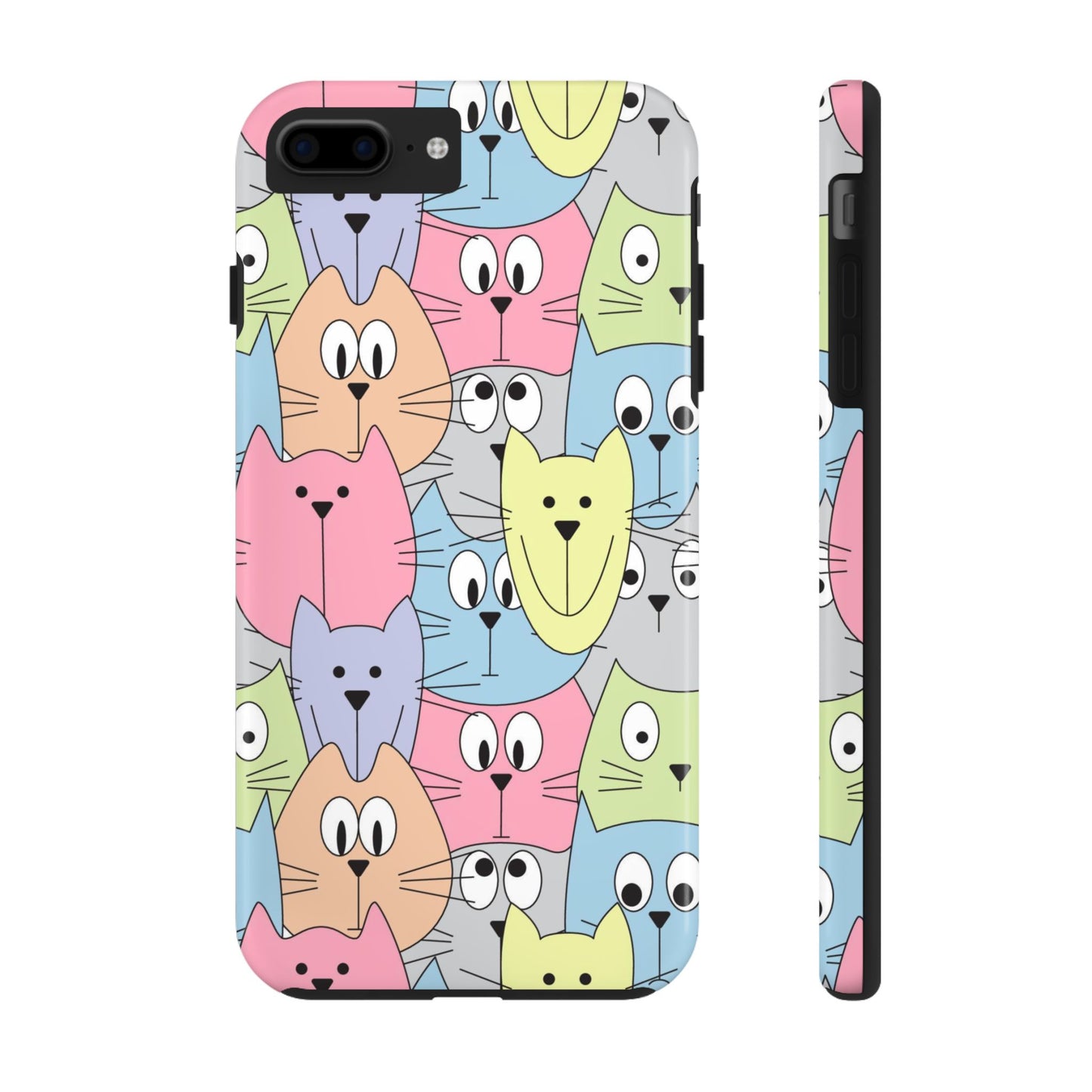 Hand drawn cute cats faces Tough Phone Cases iPhone 7 Plus, iPhone 8 Plus