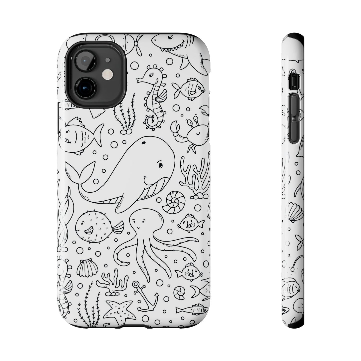 monochrome seamless pattern Tough Phone Cases iPhone 11