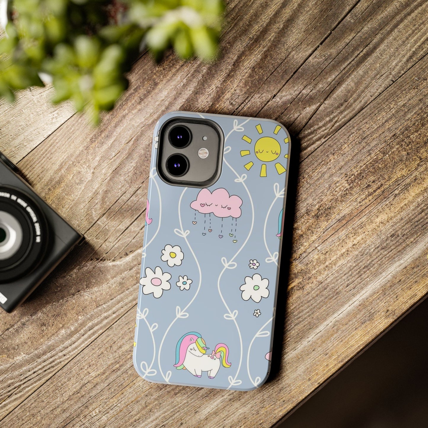 Cute little unicorn heart flower sun cloud Tough Phone Cases