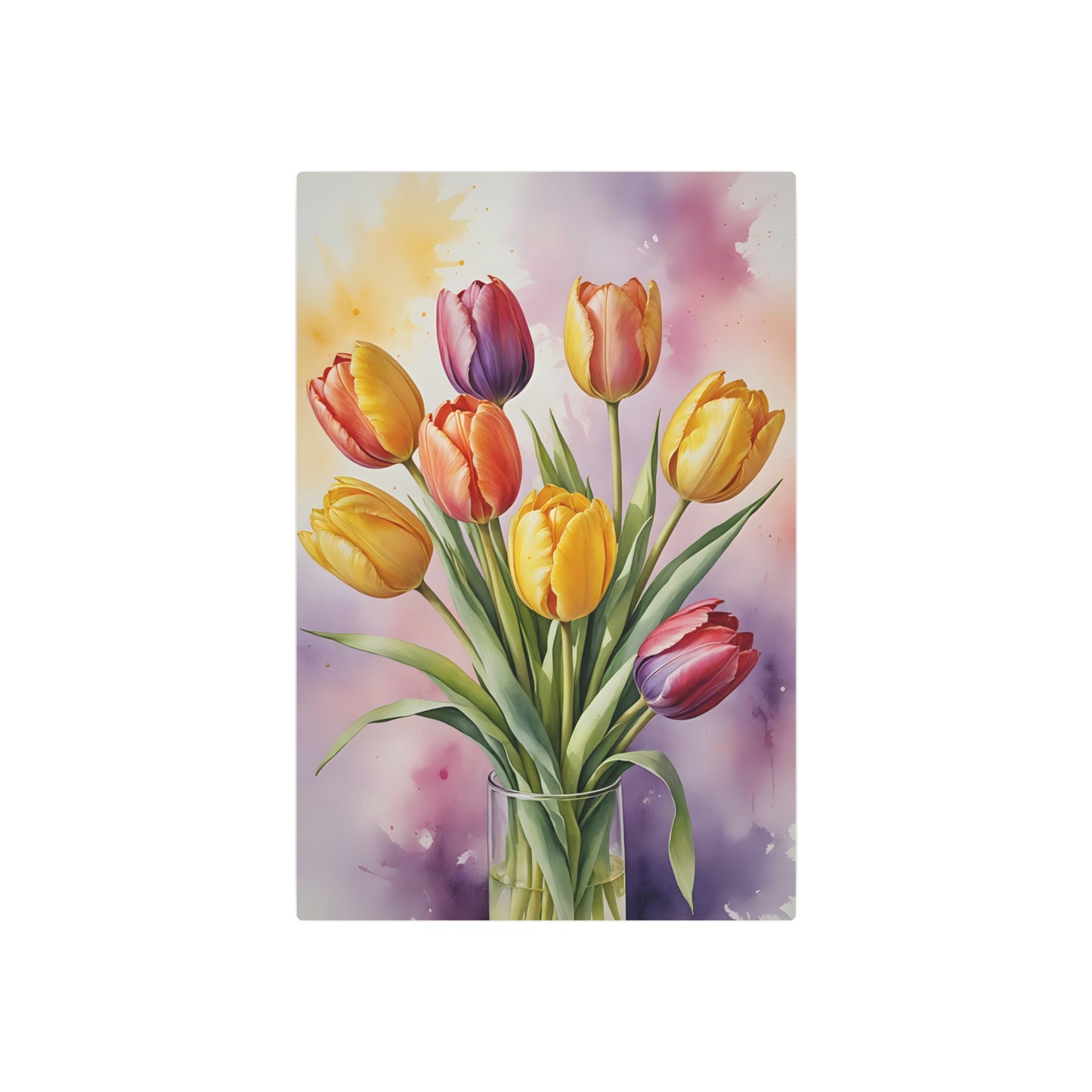 Vibrant Bloom: A Symphony of Tulips Metal Art Sign