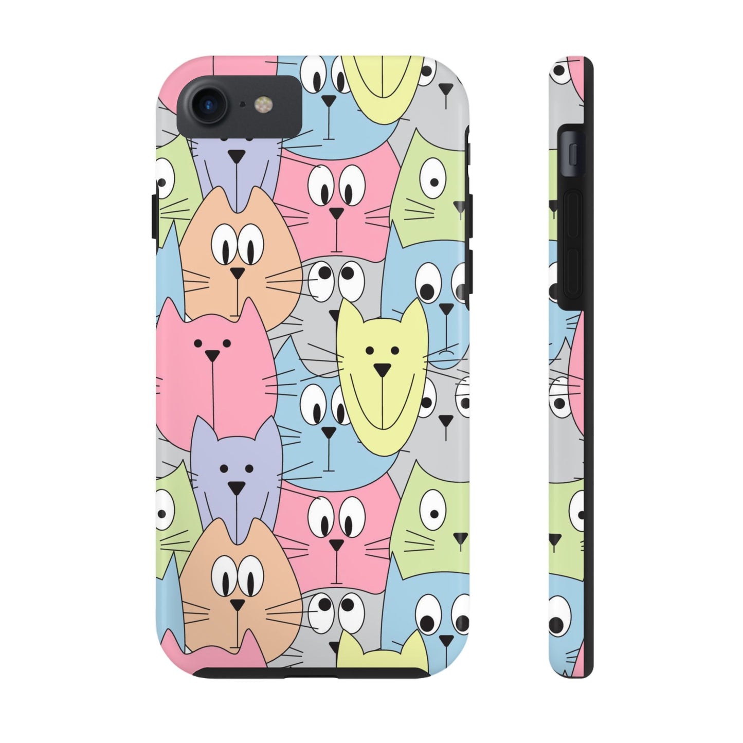 Hand drawn cute cats faces Tough Phone Cases iPhone 7, iPhone 8, iPhone SE