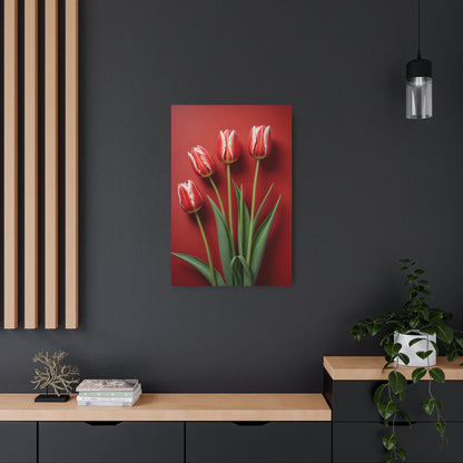 Red tulips Metal Art Sign