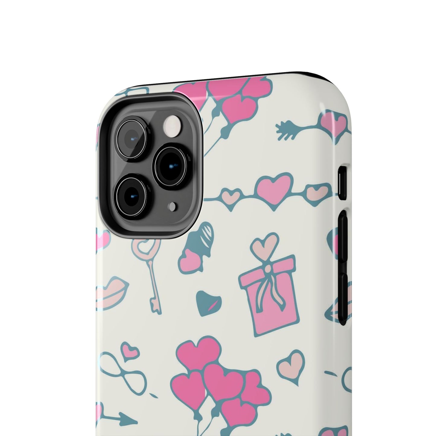 Pink seamless pattern with cute love doodles Tough Phone Cases