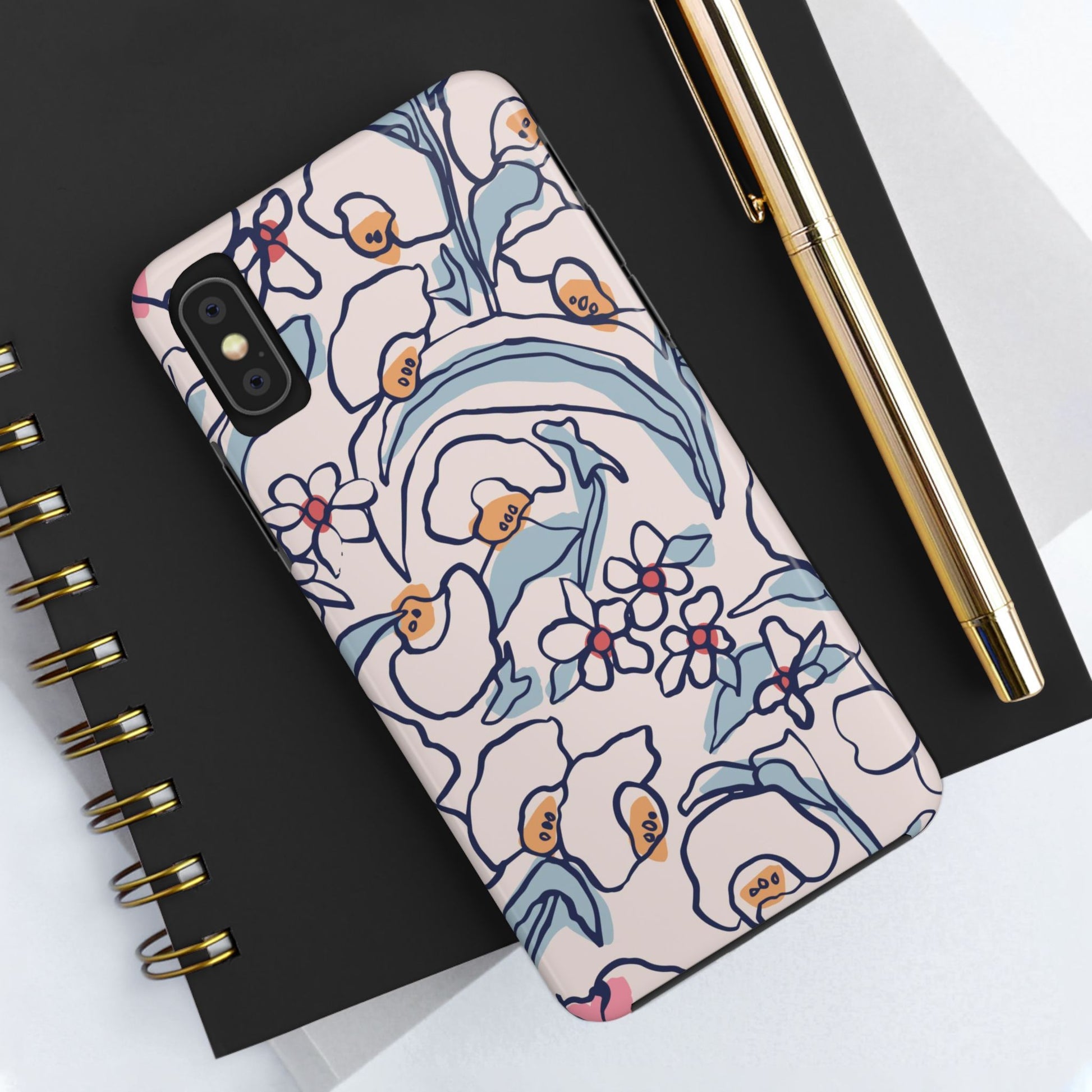 hand-drawn flower sketch Tough Phone Cases