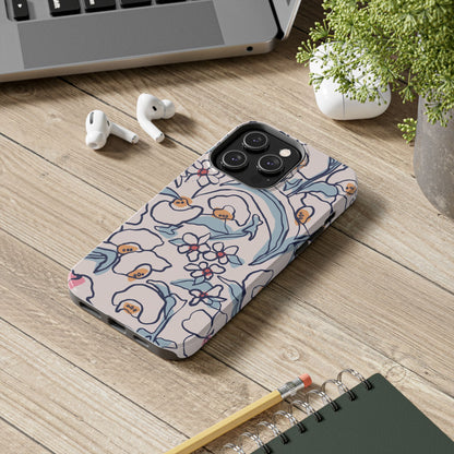 hand-drawn flower sketch Tough Phone Cases