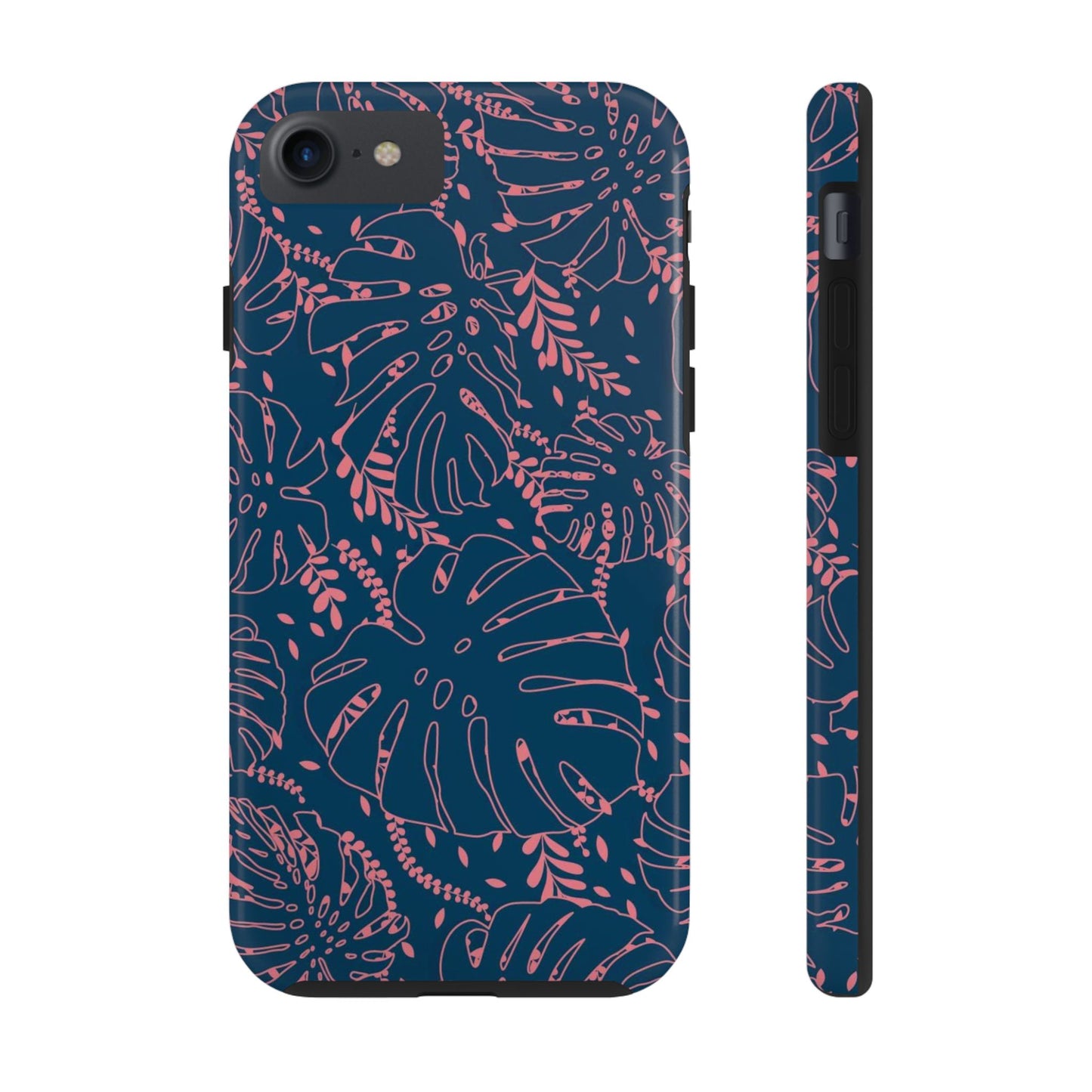 Dark Blue Leaves Tough Phone Cases iPhone 7, iPhone 8, iPhone SE