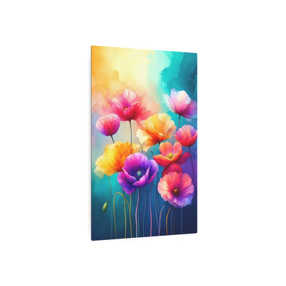 Ethereal Symphony: A Dance of Colors in Bloom Metal Art Sign