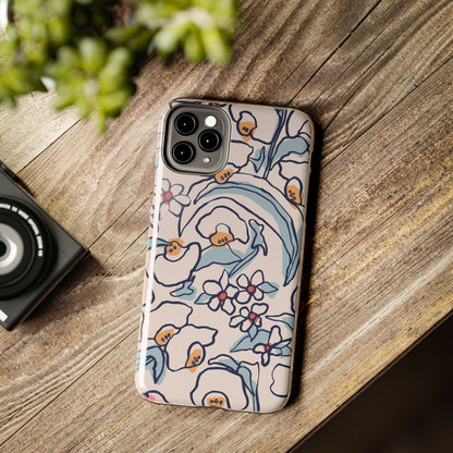 hand-drawn flower sketch Tough Phone Cases