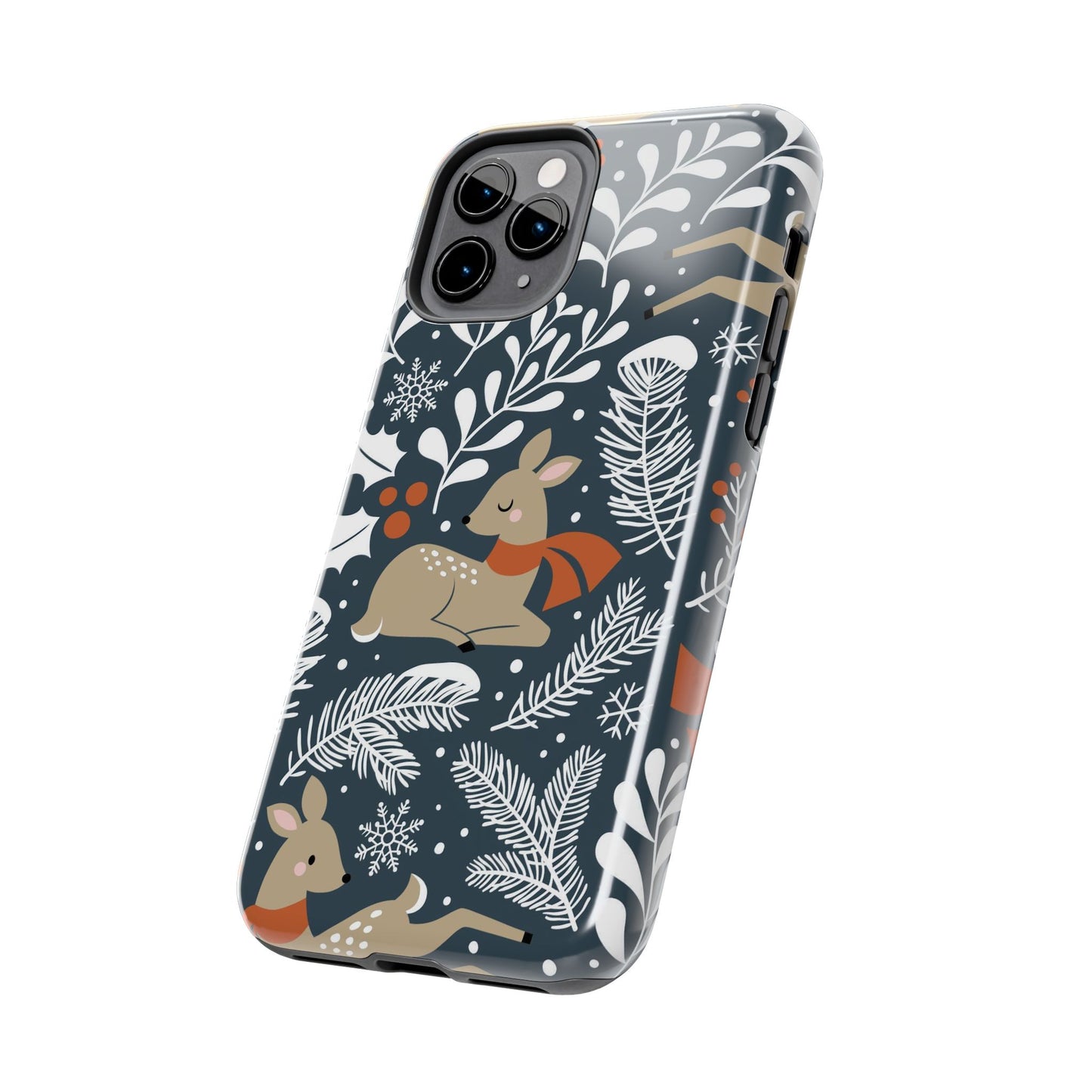 Seamless pattern with cute Christmas deer Tough Phone Cases