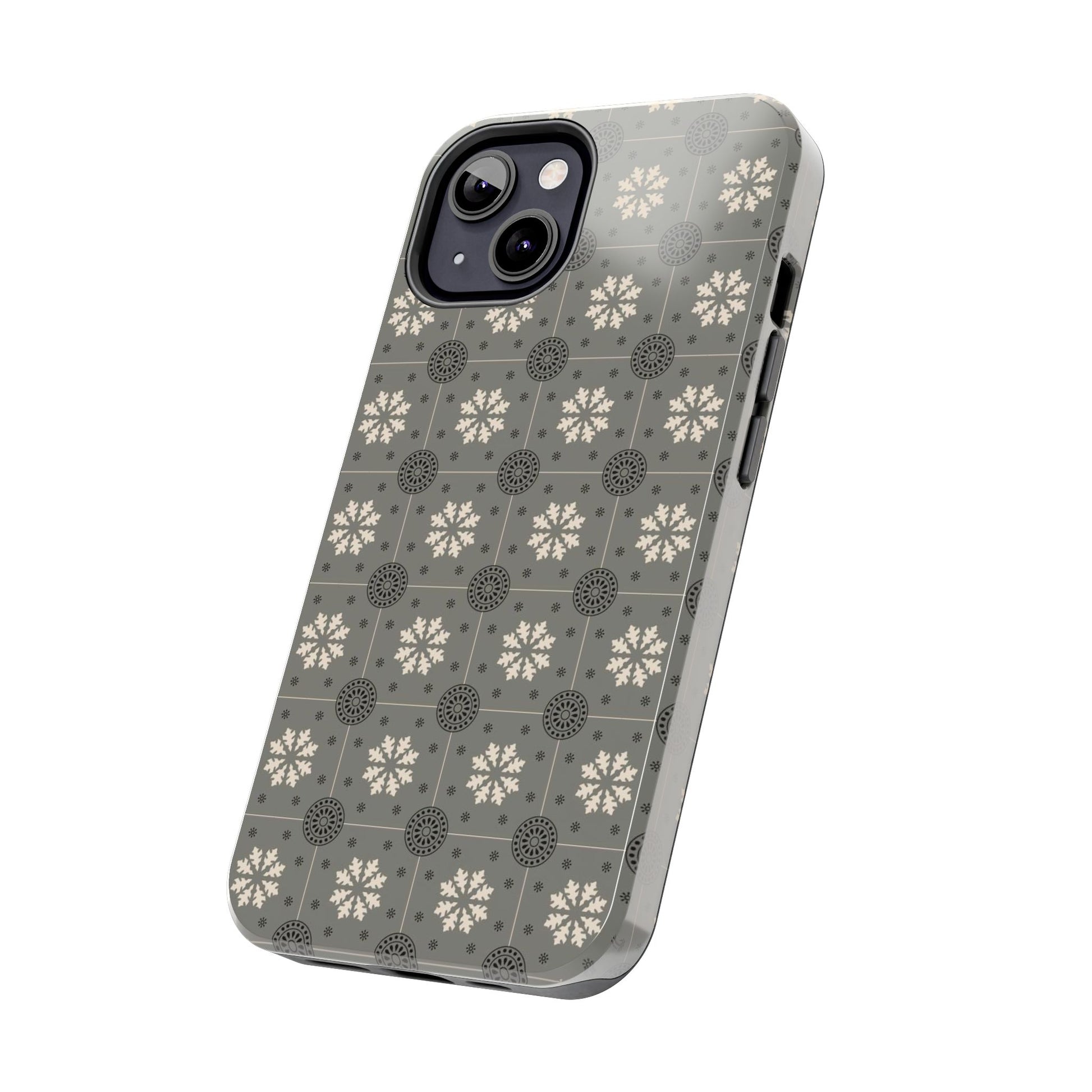 Grey Mosaic Pattern Tough Phone Cases