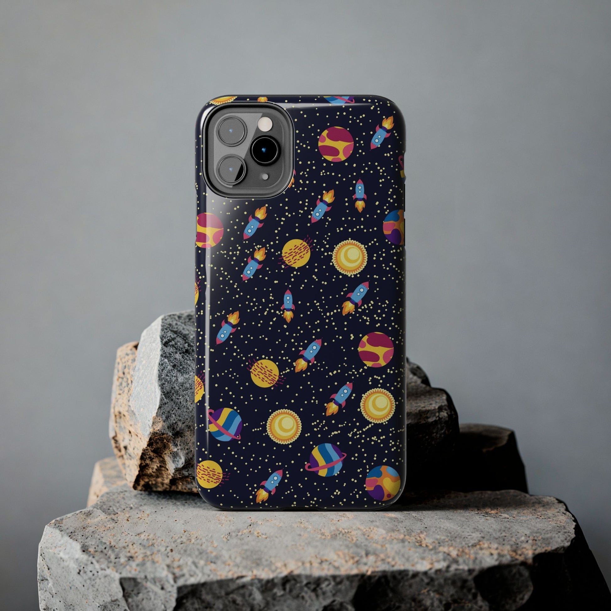 Seamless space pattern. Planets, rockets Tough Phone Cases