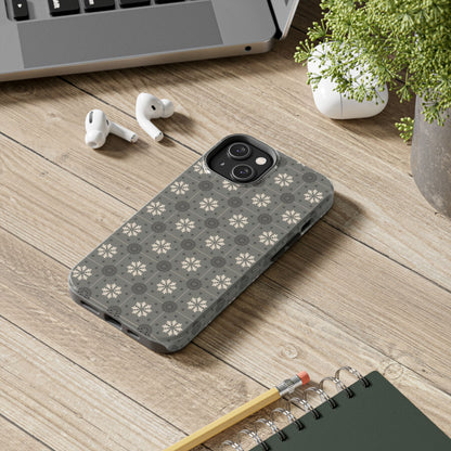 Grey Mosaic Pattern Tough Phone Cases