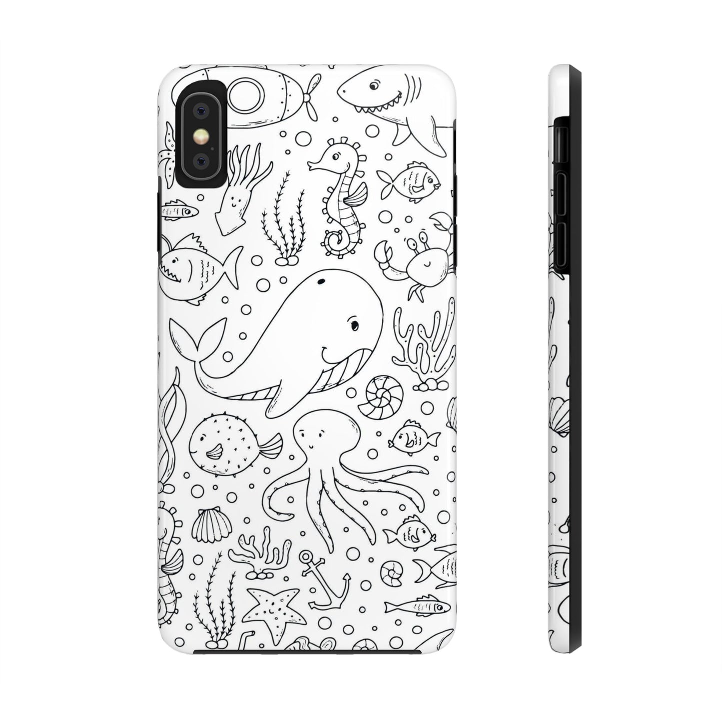 monochrome seamless pattern Tough Phone Cases iPhone XS MAX