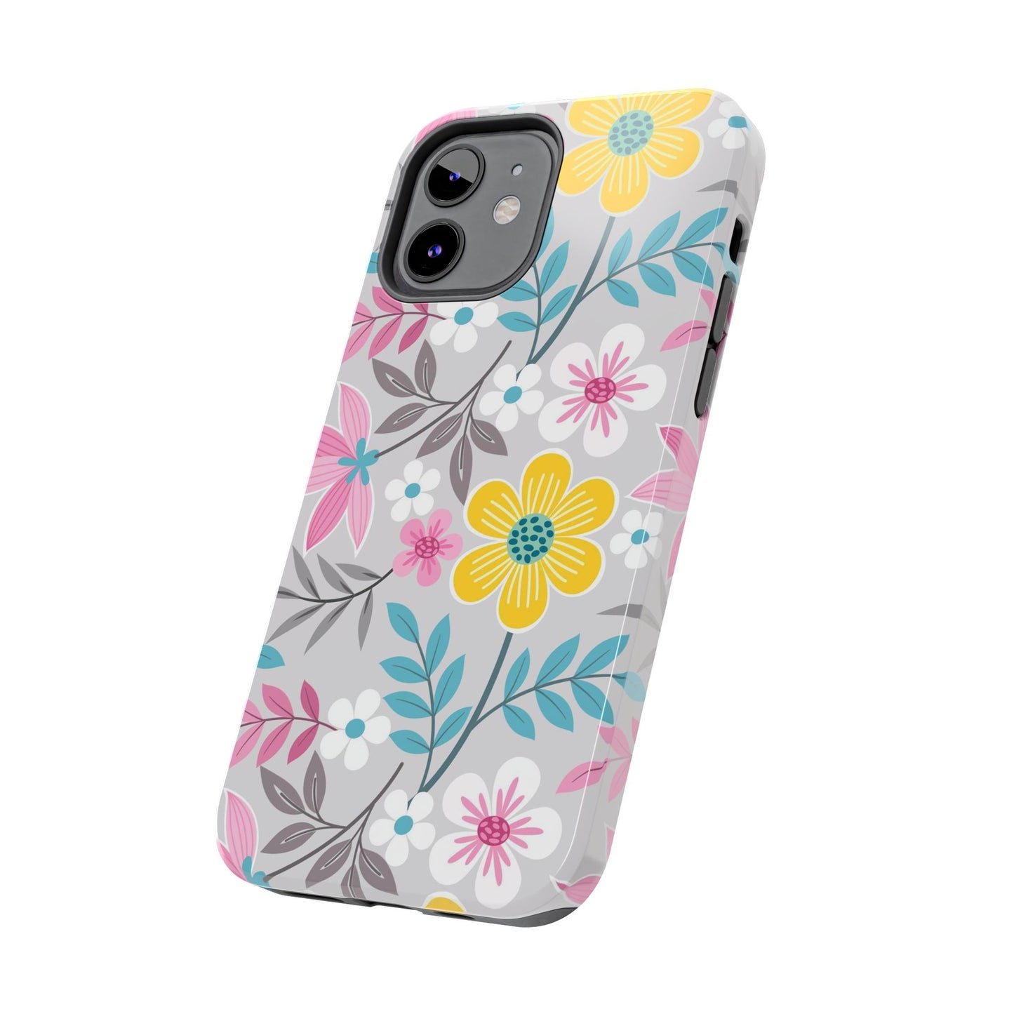 Colorful flowers and leaf Tough Phone Cases