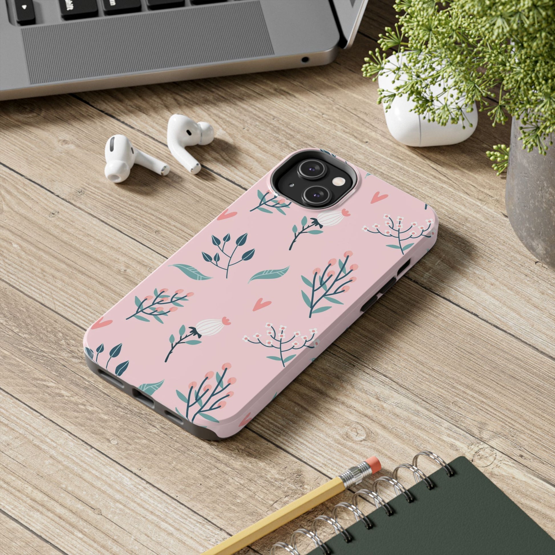 Floral seamless pattern. Garden flowers branches Tough Phone Cases