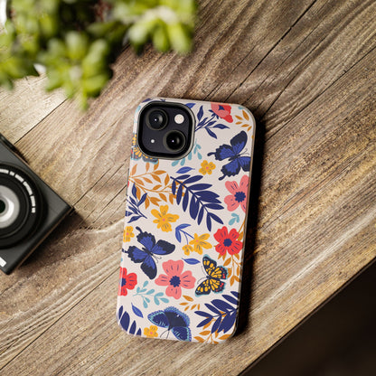 Seamless pattern with butterflies and flowers Tough Phone Cases