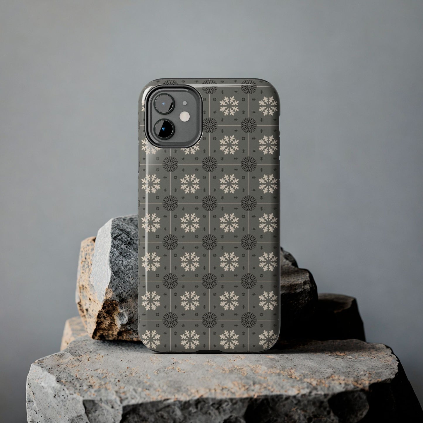 Grey Mosaic Pattern Tough Phone Cases