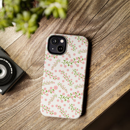 Seamless pattern green branches with blooming Tough Phone Cases