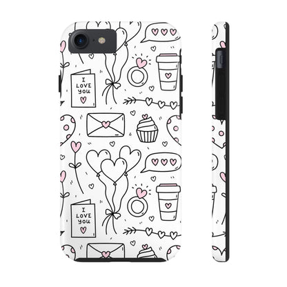 Cute seamless pattern for Valentine's Day with hearts Tough Phone Cases iPhone 7, iPhone 8, iPhone SE