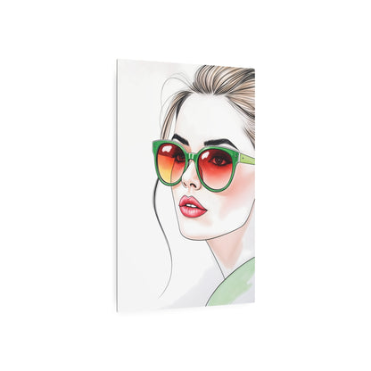 Sunkissed Chic: A Modern Muse in Vibrant Hues Metal Art Sign