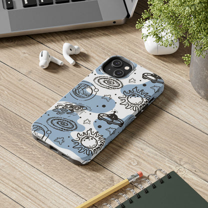 Seamless pattern of rockets, planets, comets Tough Phone Cases