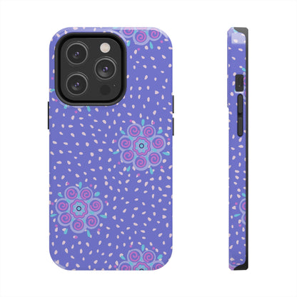 Abstract ethnic bud flower seamless pattern Tough Phone Cases iPhone 14 Pro