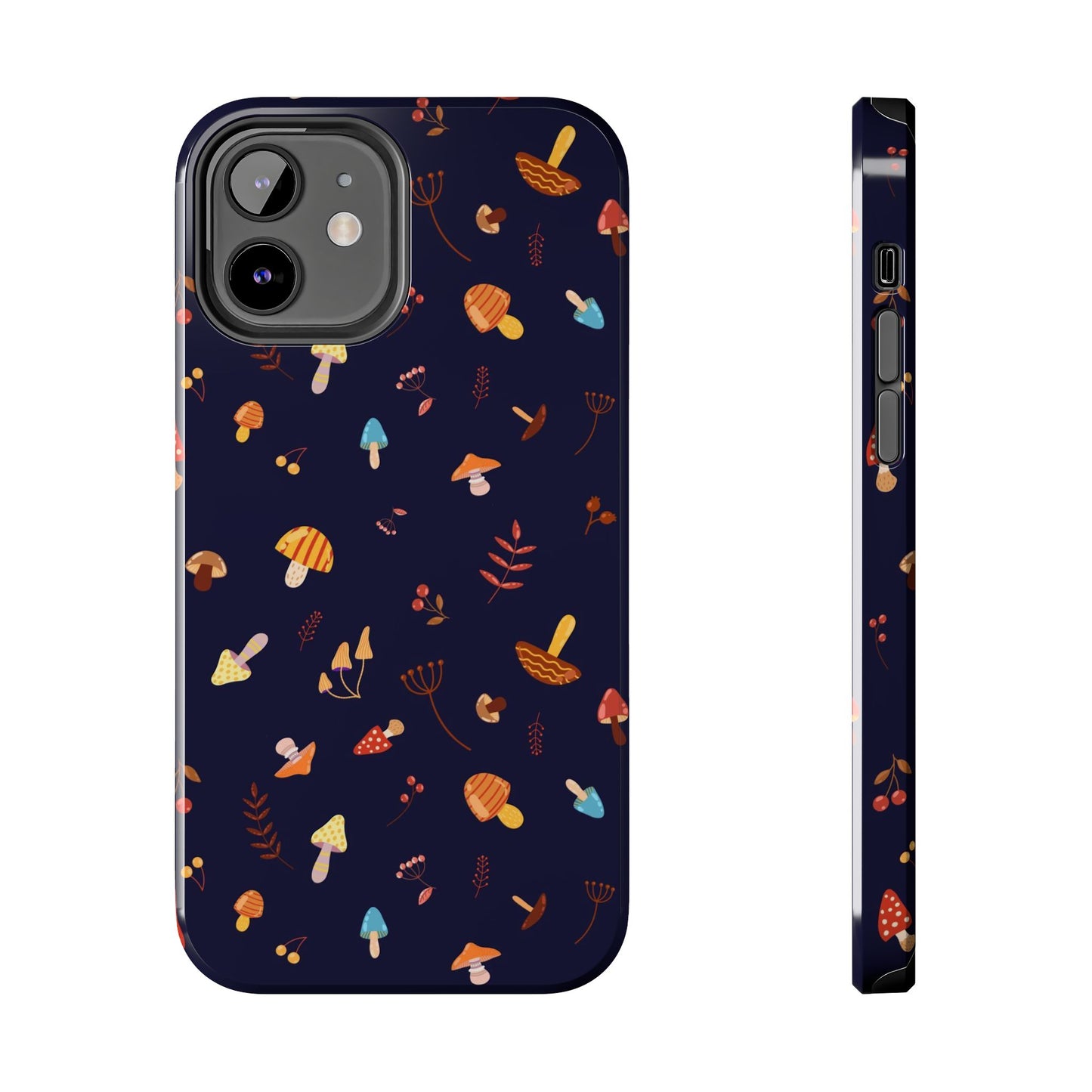 Seamless pattern with different mushrooms. Tough Phone Cases iPhone 12