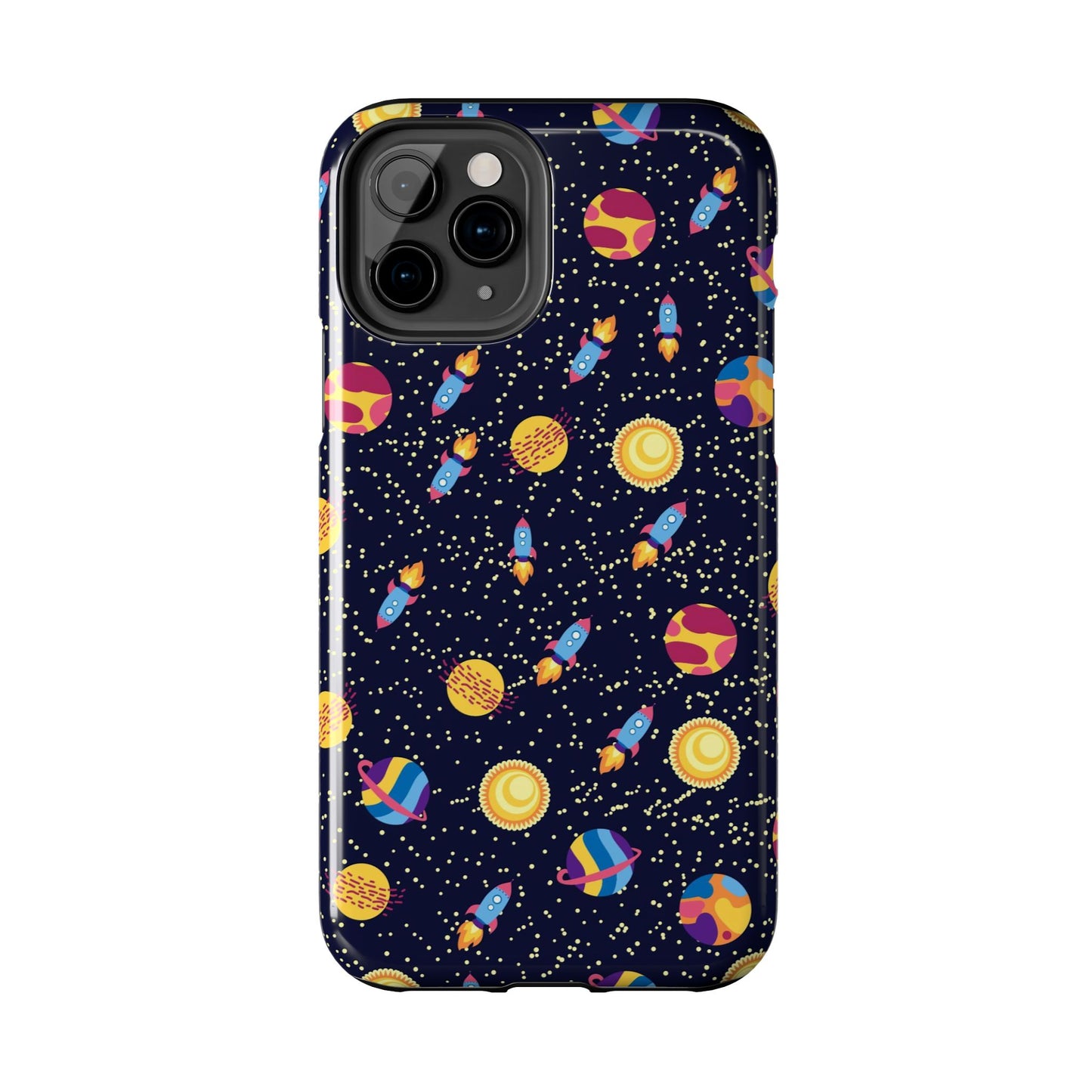 Seamless space pattern. Planets, rockets Tough Phone Cases