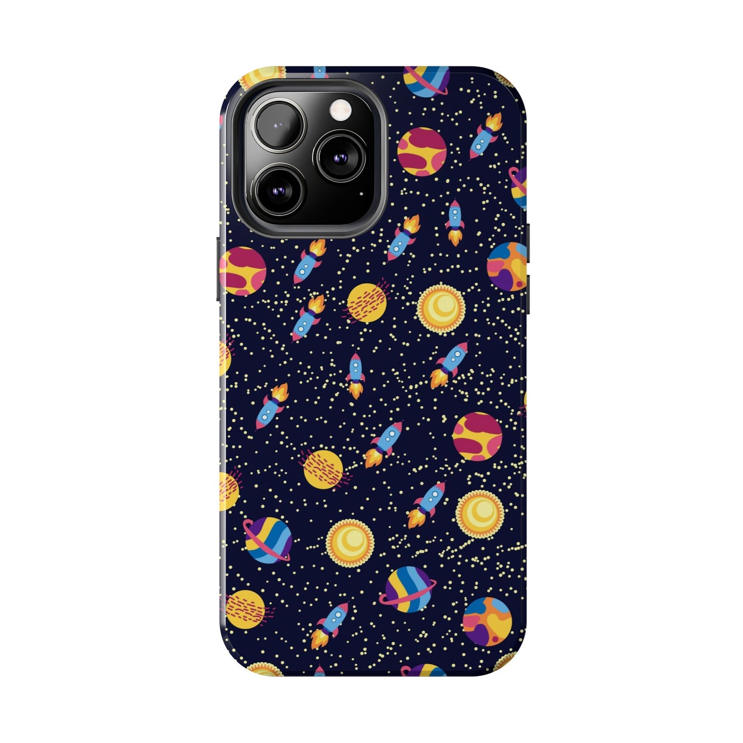 Seamless space pattern. Planets, rockets Tough Phone Cases