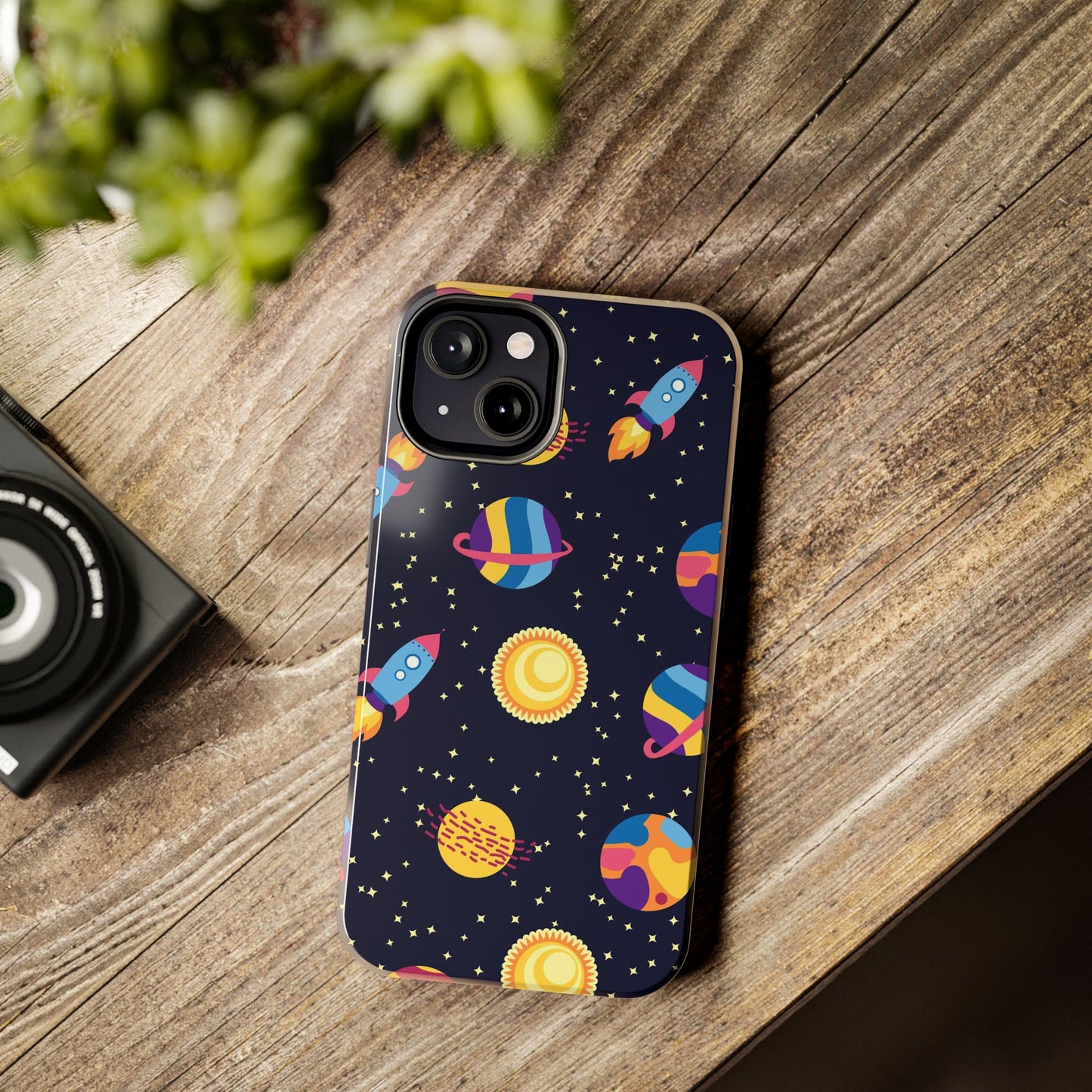 Seamless space pattern. Planets, rockets Tough Phone Cases